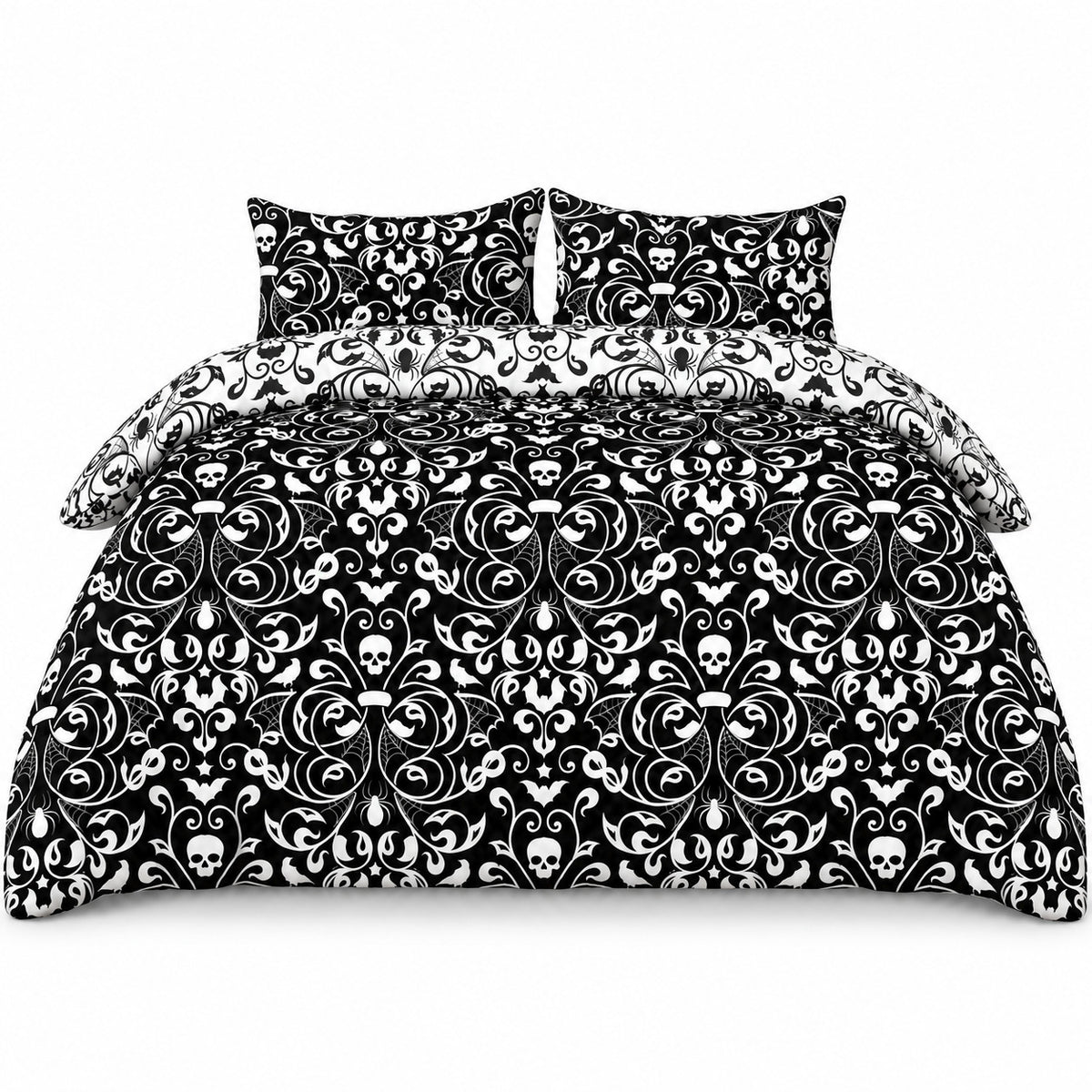 Damask Halloween Duvet Cover Reversible Bedding Set Quilt Cover + Pillowcases