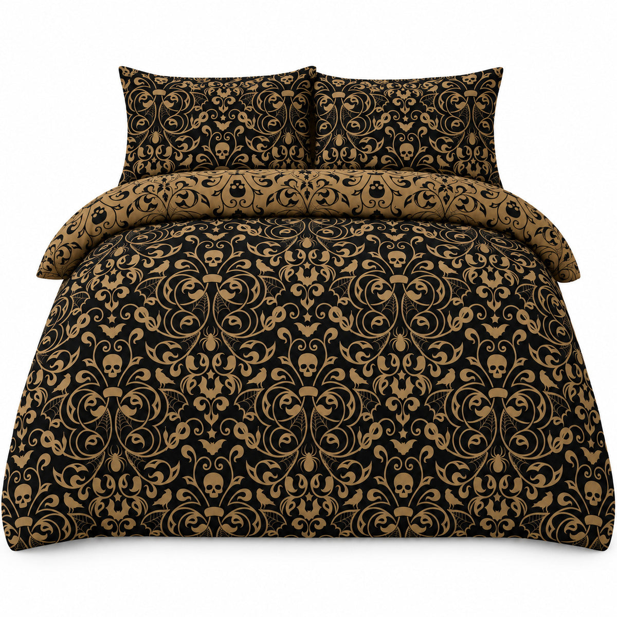 Damask Halloween Duvet Cover Reversible Bedding Set Quilt Cover + Pillowcases