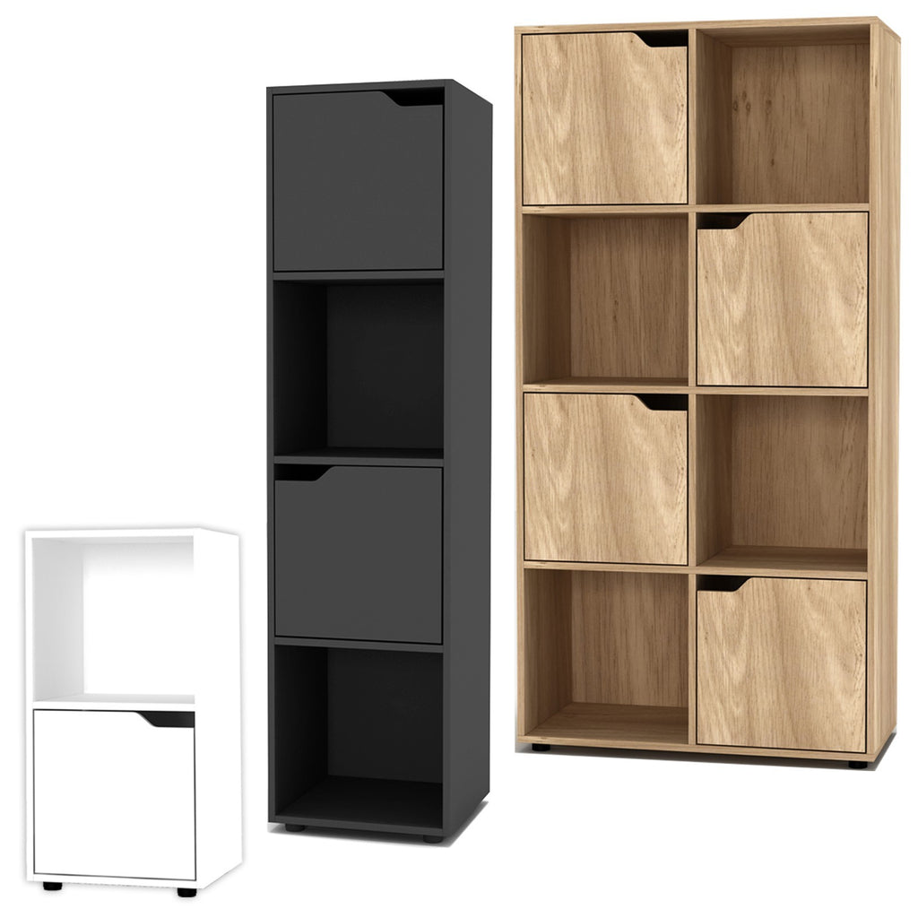 Cube Bookcase Shelving Display Shelf Storage Unit Wooden Door Organiser Cupboard