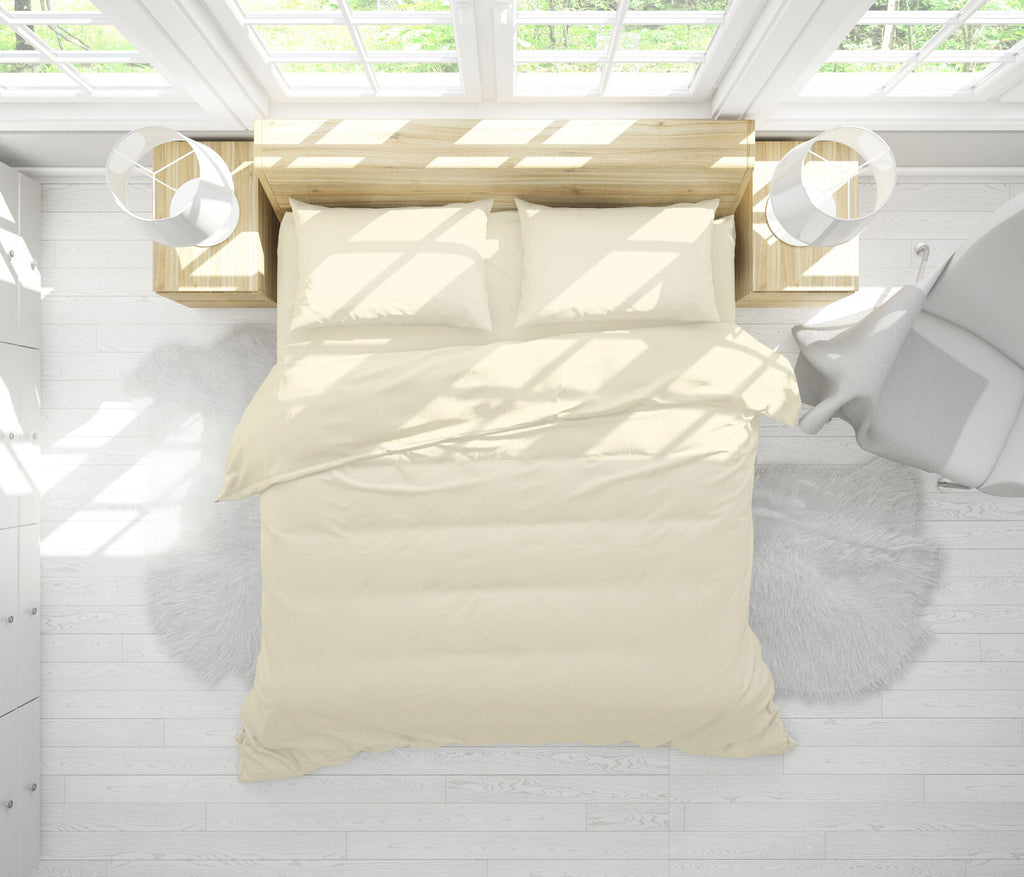 Duvet Quilt Cover 200TC Egyptian Cotton 3PC Bedding Set Single Double King Super
