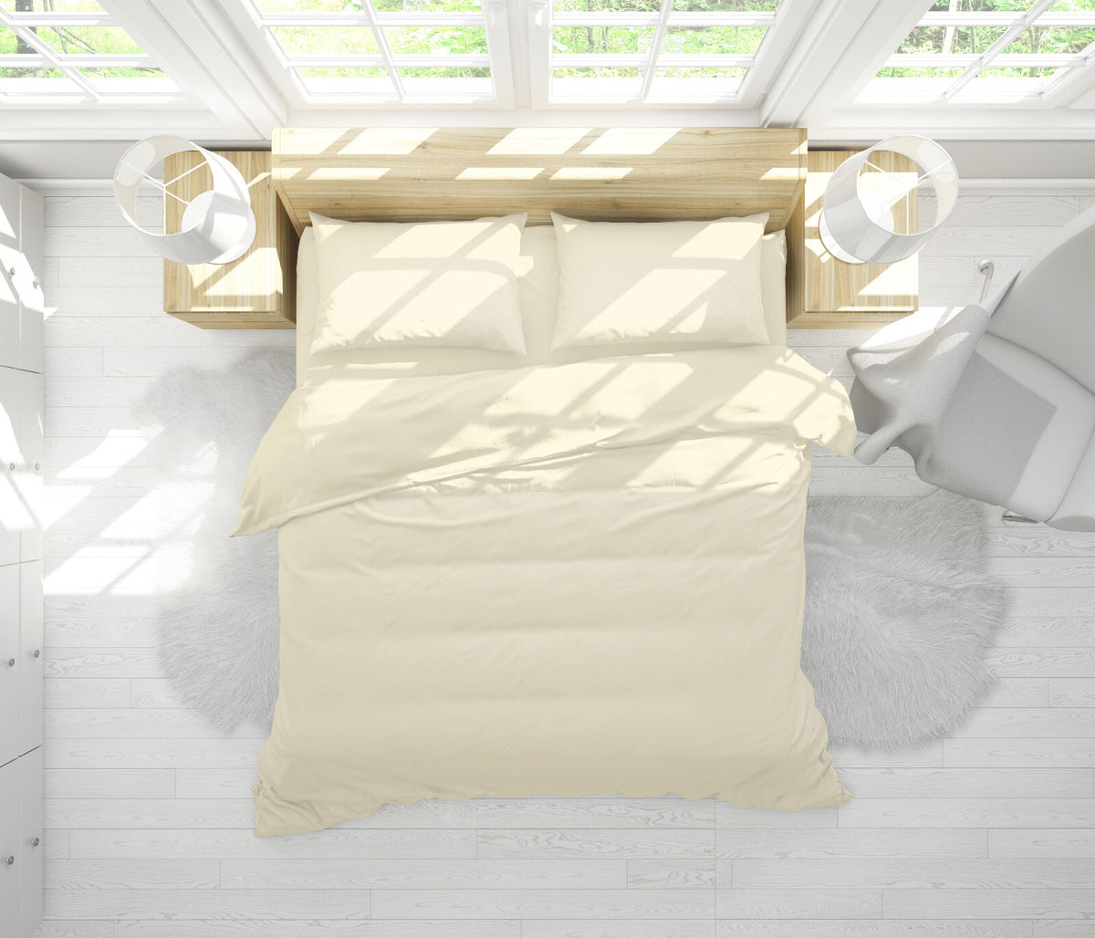 Duvet Quilt Cover 200TC Egyptian Cotton 3PC Bedding Set Single Double King Super