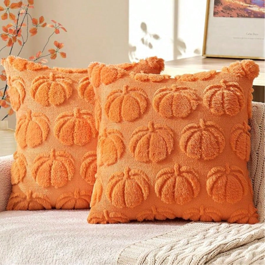 Halloween Pumpkin Cushion Cover  45x45cm Soft Embroidered Sofa Bed Pillow Case