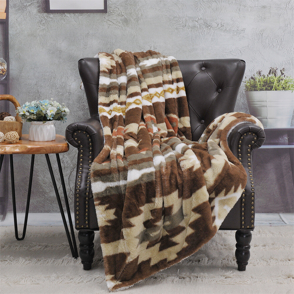 Southwest Sherpa Fleece Throw Blanket – Ultra Soft Reversible & Cozy Plush Gifts