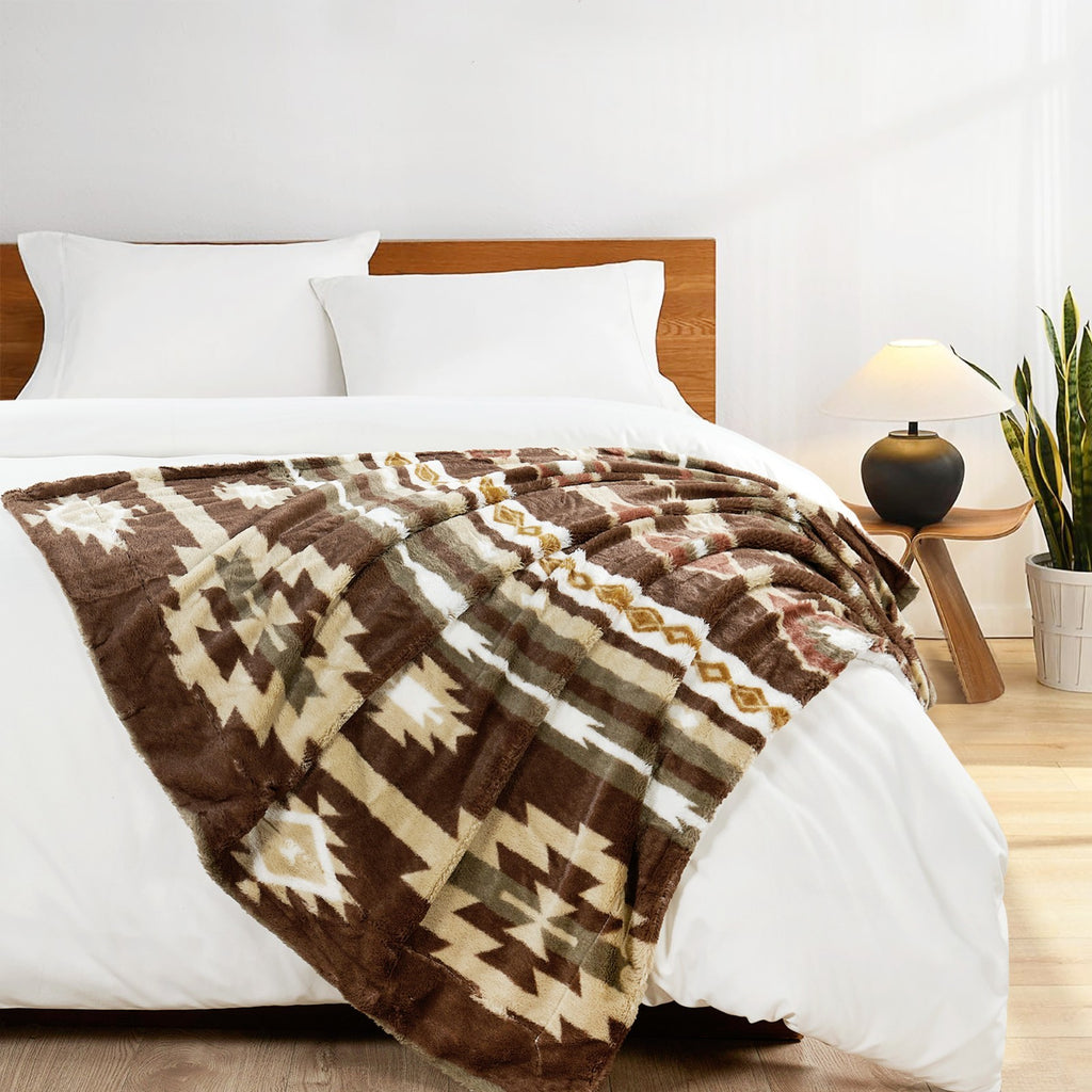 Southwest Sherpa Fleece Throw Blanket – Ultra Soft Reversible & Cozy Plush Gifts