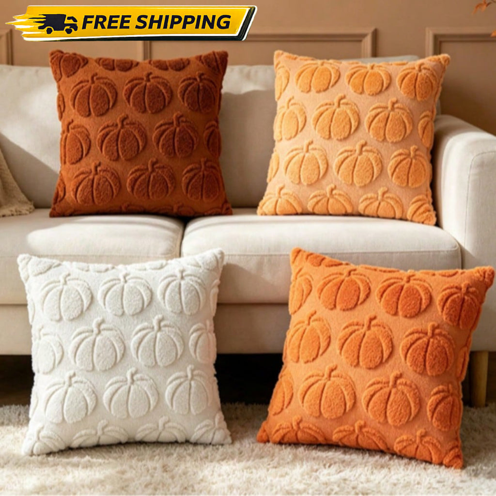 Halloween Pumpkin Cushion Cover  45x45cm Soft Embroidered Sofa Bed Pillow Case