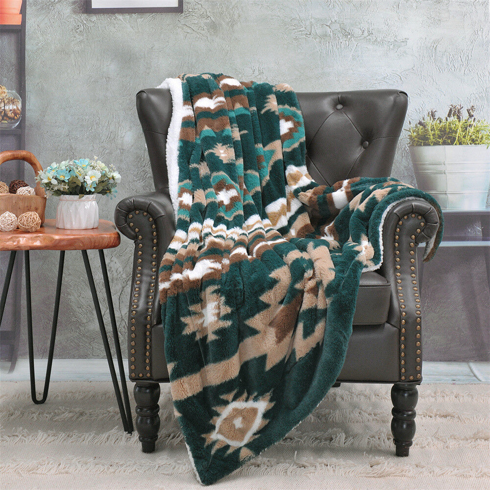 Southwest Sherpa Fleece Throw Blanket – Ultra Soft Reversible & Cozy Plush Gifts