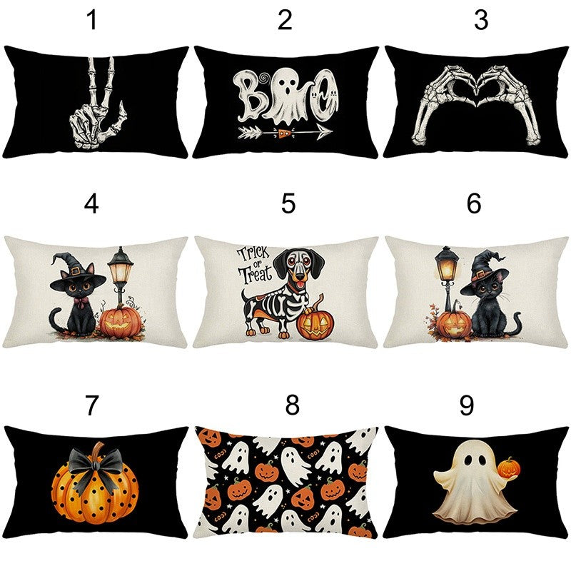 UK Rectangular Halloween Cushion Cover Pillow Case Soft Sofa Home Decor 20x12"