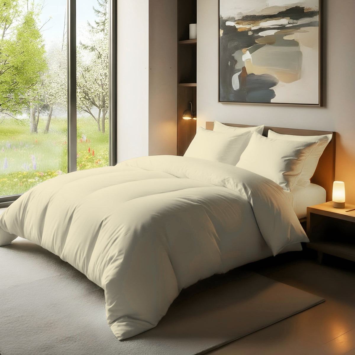 Duvet Quilt Cover 200TC Egyptian Cotton 3PC Bedding Set Single Double King Super