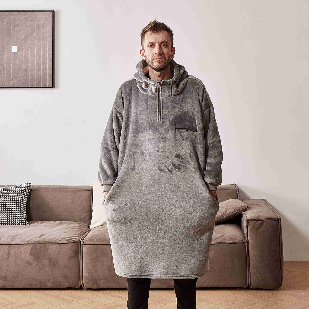 Adult Super Soft Fleece Hooded Snuggle Blanket Hoodie Warm Hoodie Nightwear Gift