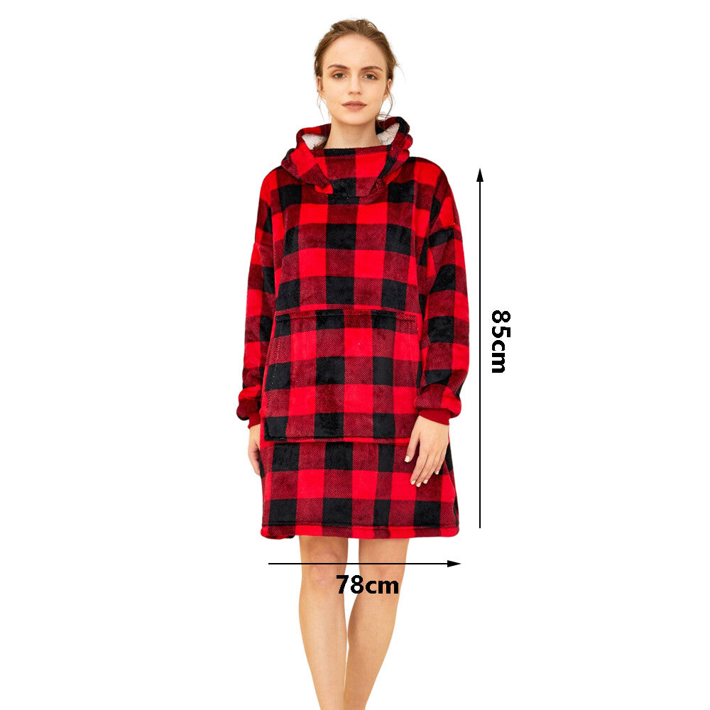 Adult Super Soft Fleece Hooded Snuggle Blanket Hoodie Warm Hoodie Nightwear Gift
