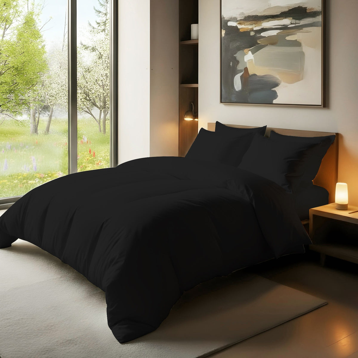 Duvet Quilt Cover 200TC Egyptian Cotton 3PC Bedding Set Single Double King Super
